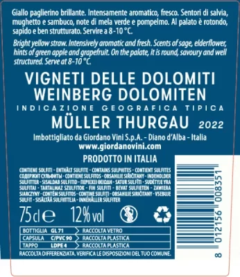 MÉLLER THURGAU VIGNETI DELLE DOLOMITI IGT Bianco secco - Image 2