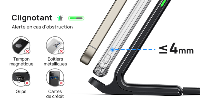 Chargeur Induction Stand 15W Wireless Charge Rapide